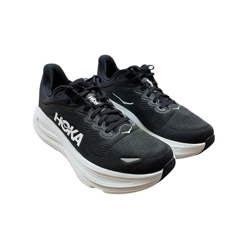 HOKA ONE Bondi 9 Shoes Mens 11.5 2E Wide Black Running Athletic Workout Gym